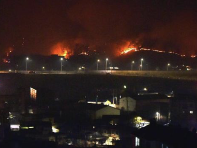 韩多地爆发大型山火 首次发布全国最高级别火险预警