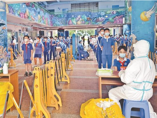 罗芳小学返校 秩序井然