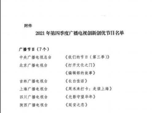 广电总局公布推优名单 这17个电视节目入选！