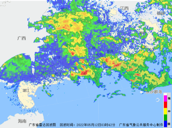 珠江口附近暴雨预警信号逐渐升级，请留意