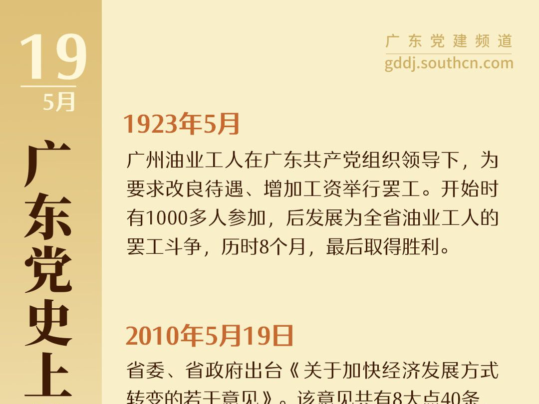广东党史上的今天｜5月19日 