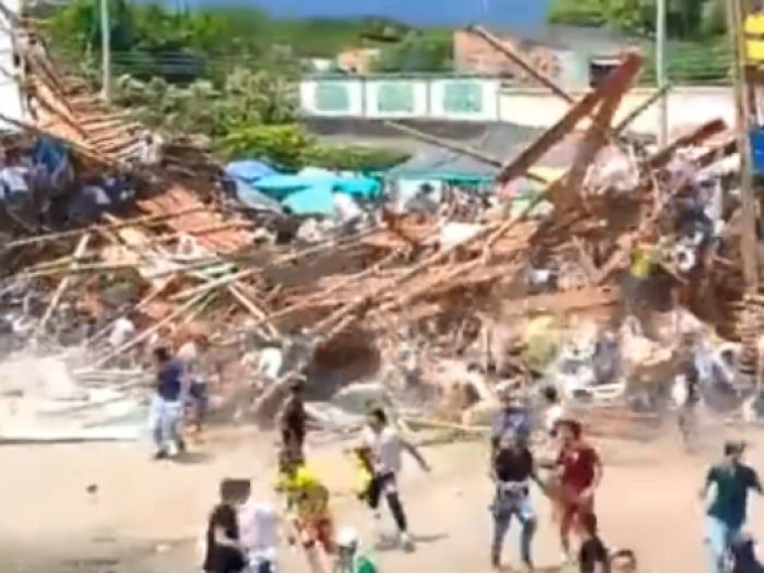哥伦比亚斗牛场看台坍塌事故已致4人死亡 百余人受伤