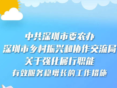 立足“三农”和乡村振兴，深圳推出29条措施服务稳增长