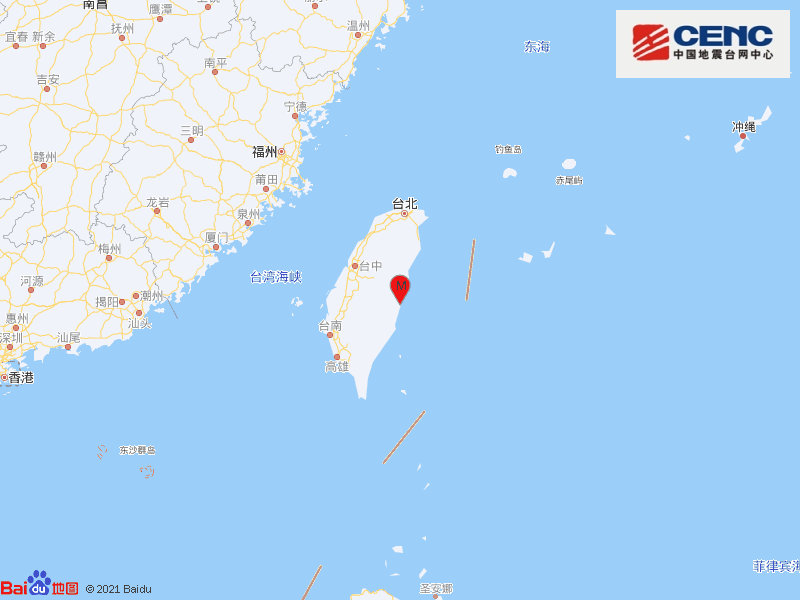 台湾花莲发生4.5级地震，震源深度10千米