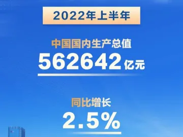 国家统计局：上半年GDP为562642亿元，同比增长2.5%