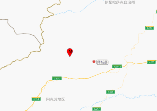 新疆阿克苏地区拜城县3.0级地震