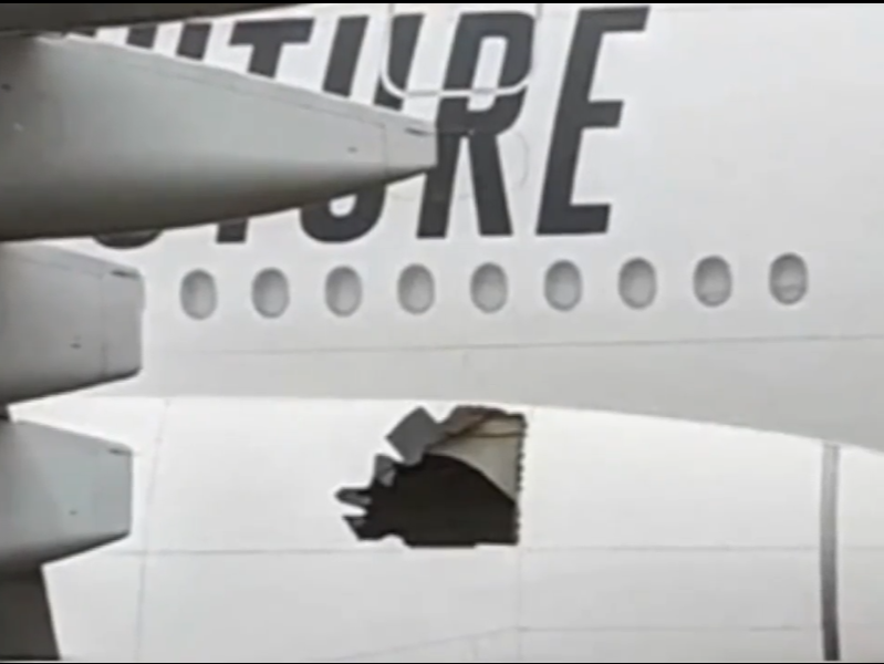 惊险！阿联酋一客机飞行近14小时后发现破洞   