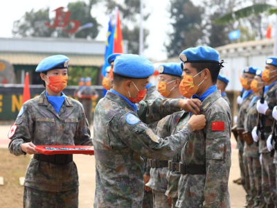 致敬！中国第25批赴刚果（金）维和部队全体官兵荣获联合国“和平勋章”