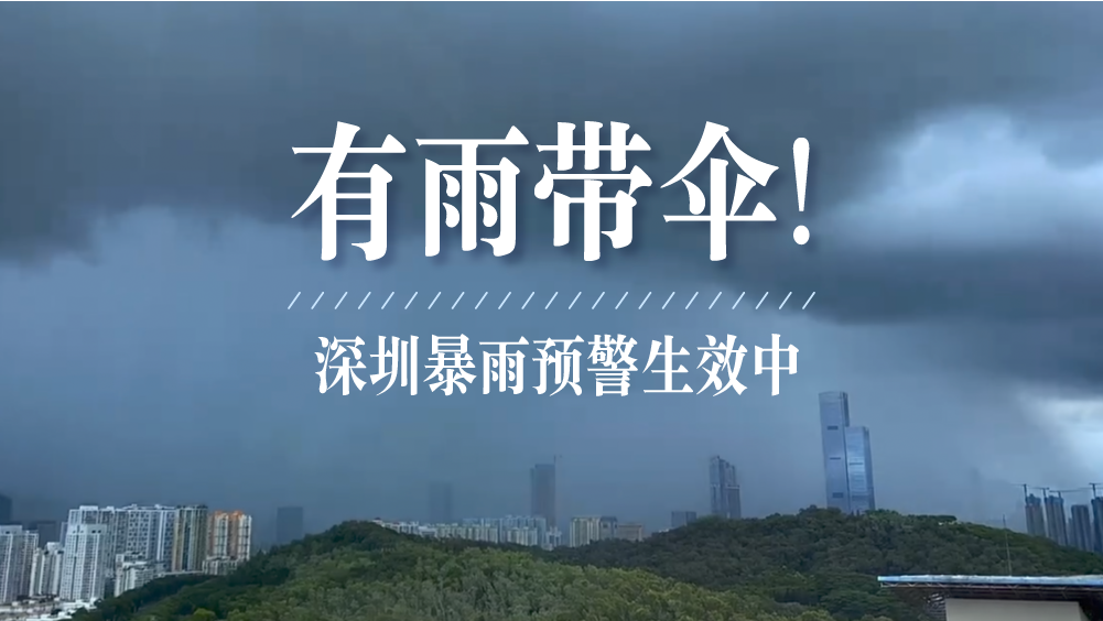 直播｜YYDS！有雨带伞！深圳全市暴雨黄色预警生效中