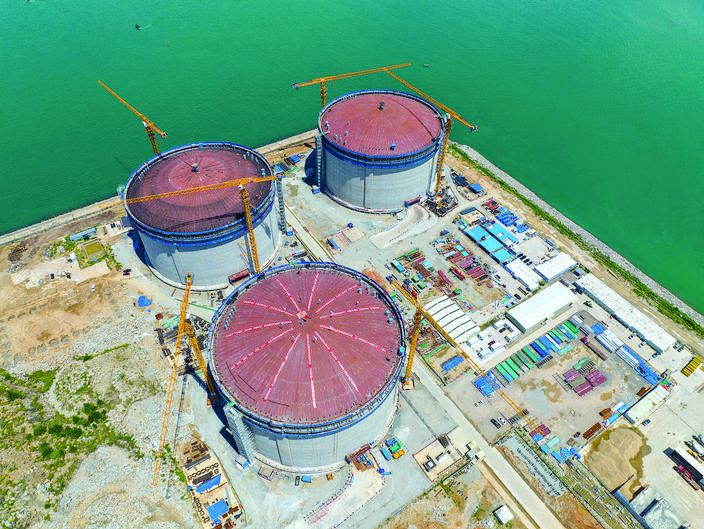 3座全部成功升顶！惠州LNG接收站项目进入储罐安装阶段