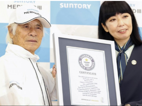 吉尼斯世界纪录！83岁日本老人横渡太平洋 
