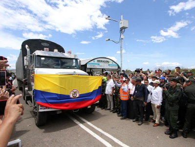 中断7年 哥伦比亚与委内瑞拉一口岸恢复货运通关