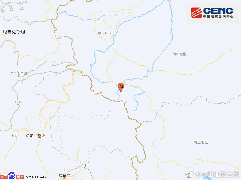 新疆喀什地区叶城县发生3.9级地震 震源深度8千米