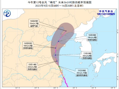 台风“梅花”变性为温带气旋，中央气象台对其停止编号