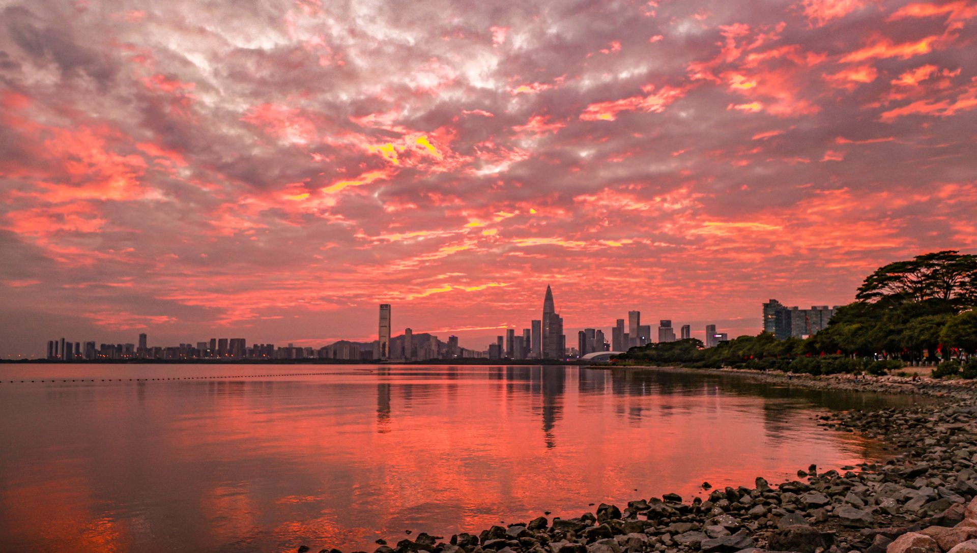 傍晚城市晚霞图片深圳图片