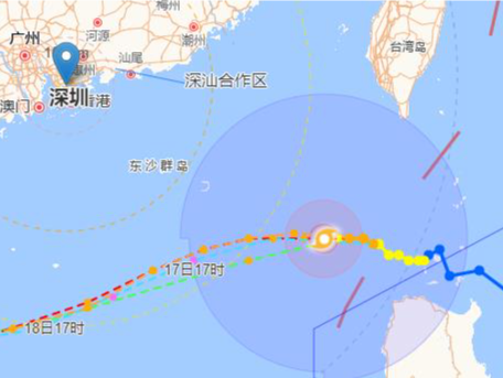 台风“纳沙”将给深圳带来明显大风降温过程
