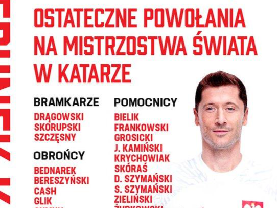 波兰队世界杯名单：莱万多夫斯基领衔 什琴斯尼在列