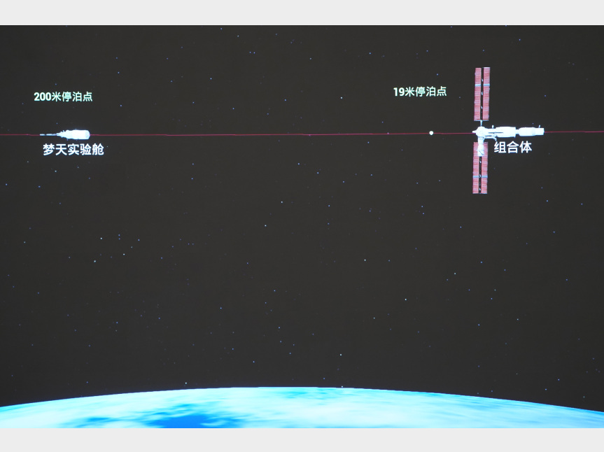 空间站梦天实验舱与空间站组合体在轨完成交会对接
