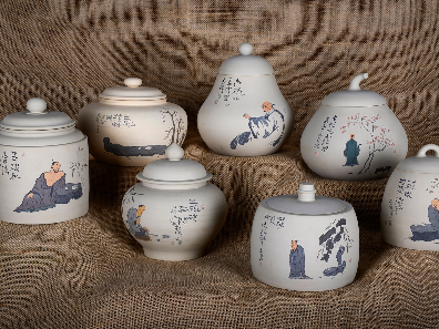 我帮展商找市场｜艺术品·建水紫陶七碗茶醒茶罐套件