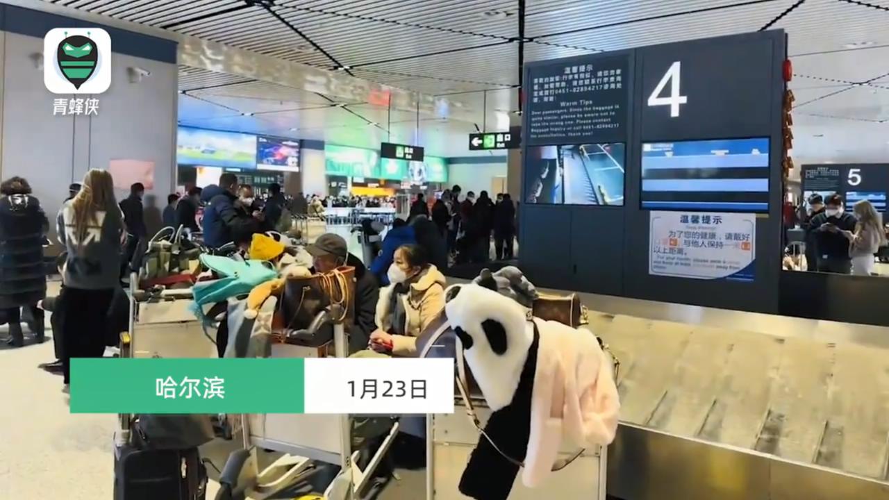 太冷了！旅客飞抵哈尔滨，结果行李舱门被冻住 工作人员：正用暖风解冻