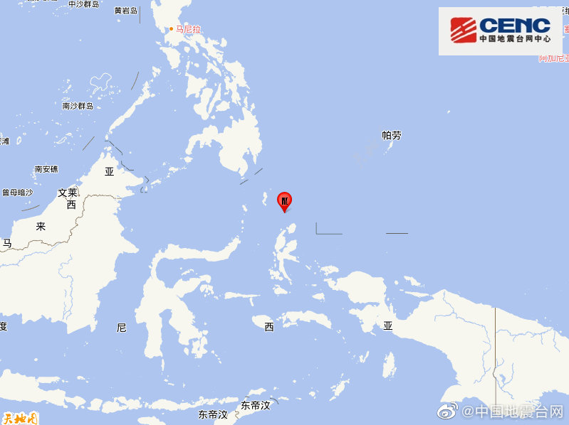 印尼哈马黑拉岛以北海域发生6.3级地震，震源深度100公里
