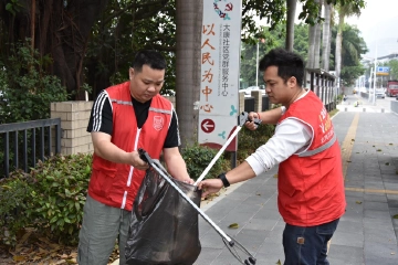 园山大康社区组织退役军人志愿者助力文明城市创建