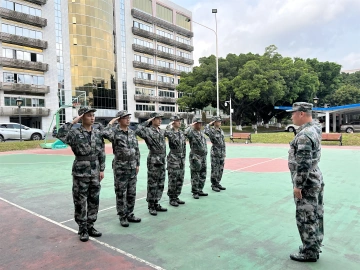 公明街道开展民兵入队训练