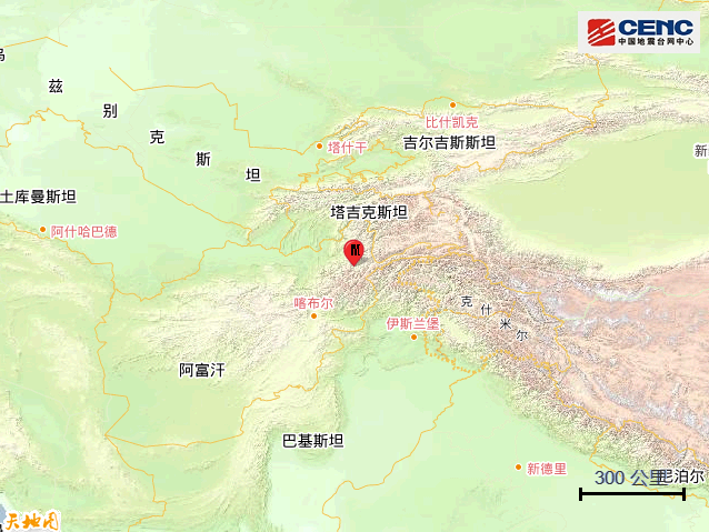 阿富汗发生6.9级地震，距我国边境线最近约333公里