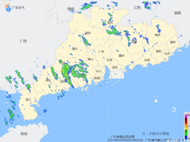 未来三天广东云量多，西部有分散小雨