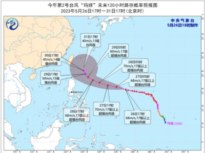“玛娃”还将有所增强 28日起我国东南部海区将有强烈风雨天气