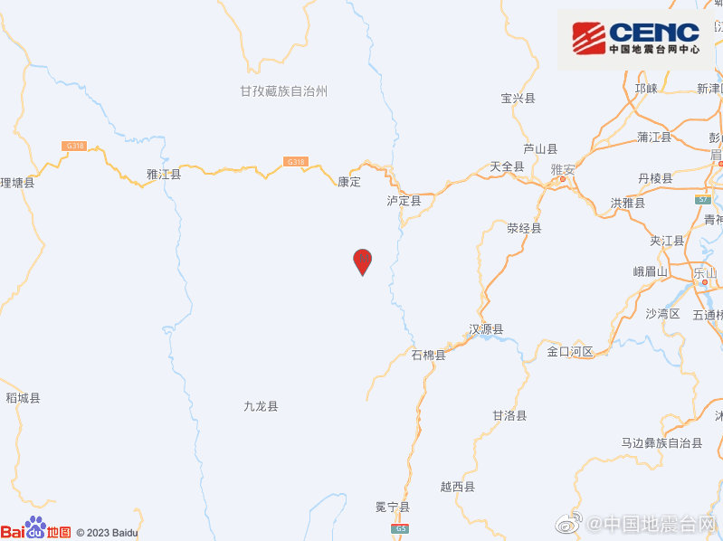 四川甘孜州泸定县发生3.3级地震 震源深度8千米