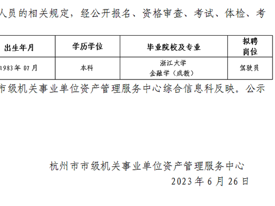 浙大金融学毕业生应聘编外驾驶员？官方新增备注：系成人教育