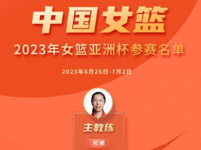 2023年女篮亚洲杯中国女篮参赛大名单出炉