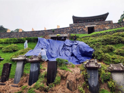 韩国39件文化古迹遭暴雨破坏，1500年历史的世界遗产公山城遭灭顶之灾