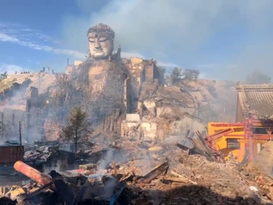 甘肃山丹：火情致大佛殿损毁，大佛寺遗址未受影响