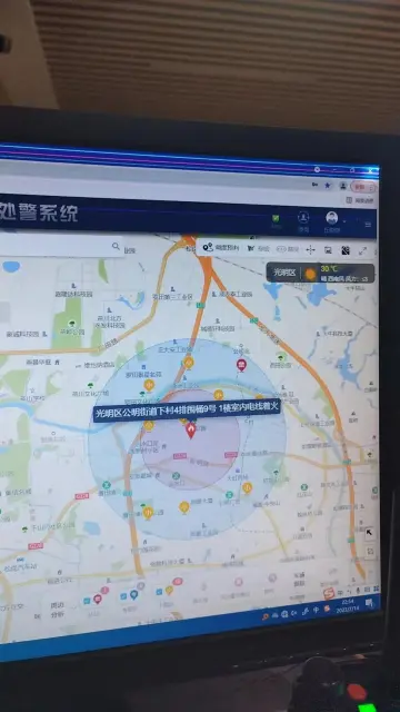 公明街道消防智慧系统化解一起火灾险情