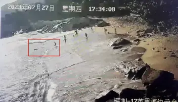 游客台风天游泳溺水，幸得物业小哥们施救
