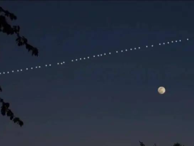 杭州上空出现22颗连线飞过的不明飞行物，专家：应是马斯克星链