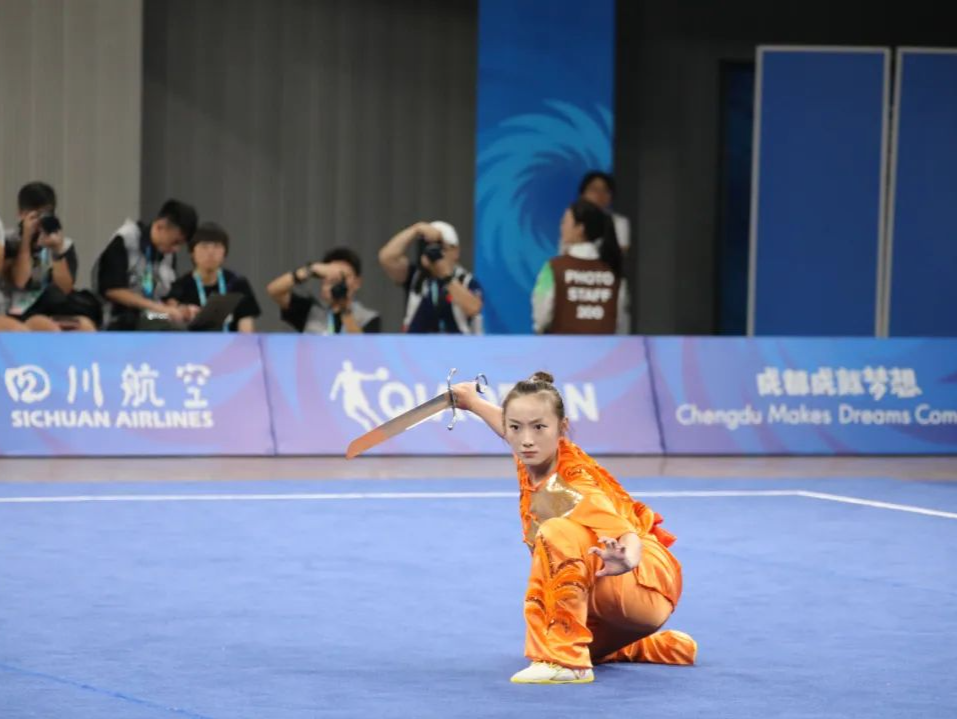 第二金来了！中国选手宋翠芳获成都大运会武术项目女子南刀金牌
