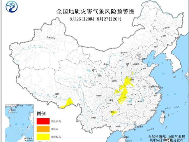 地质灾害黄色预警 河南湖北等6省份部分地区地质灾害风险较高