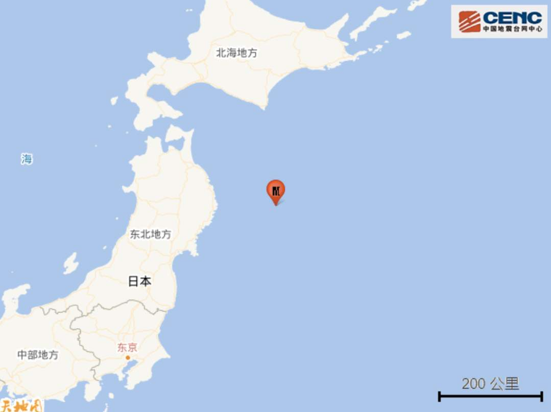 日本本州东海岸远海发生5.8级地震 