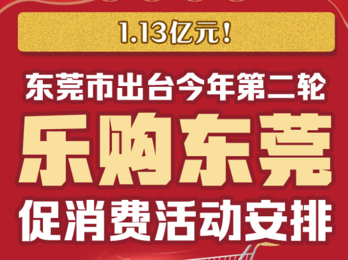 1.13亿元！东莞出台2023年第二轮“乐购东莞”促消费活动安排