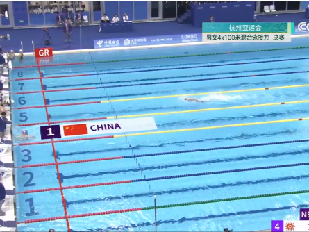 中国队夺得杭州亚运会男女4×100米混合泳接力金牌