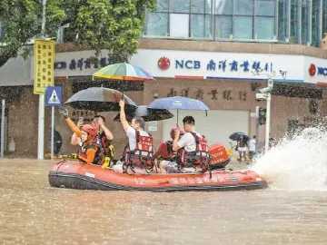 众志成城战暴雨 恢复秩序保运转