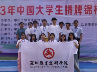 深圳职业技术大学卫冕2023年中国大学生桥牌锦标赛女团冠军
