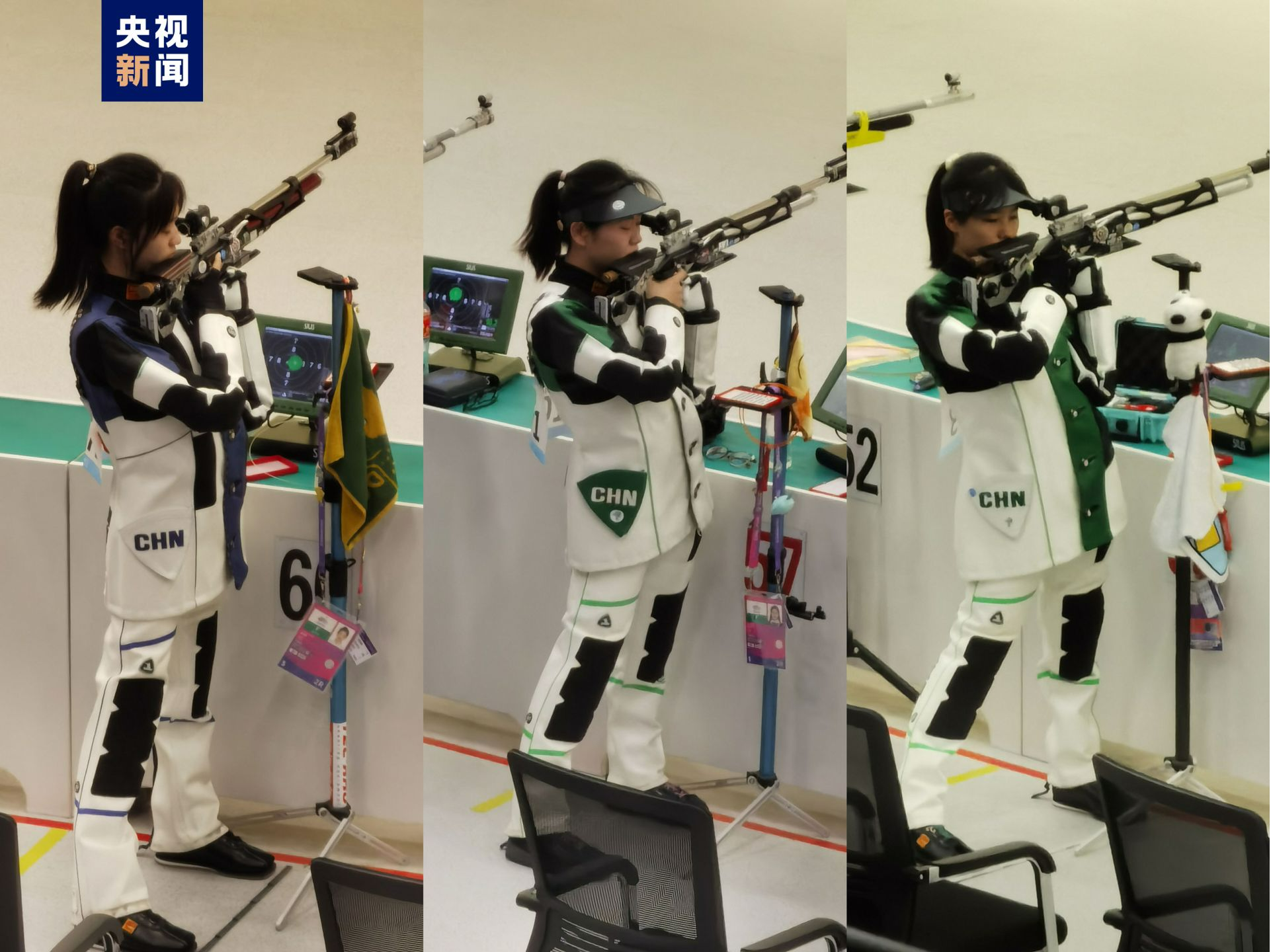 中国队夺得亚运会射击女子10米气步枪团体赛金牌