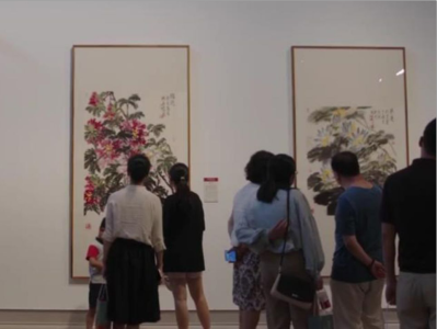 “亚运之花——何水法中国画展”在浙江富阳开幕
