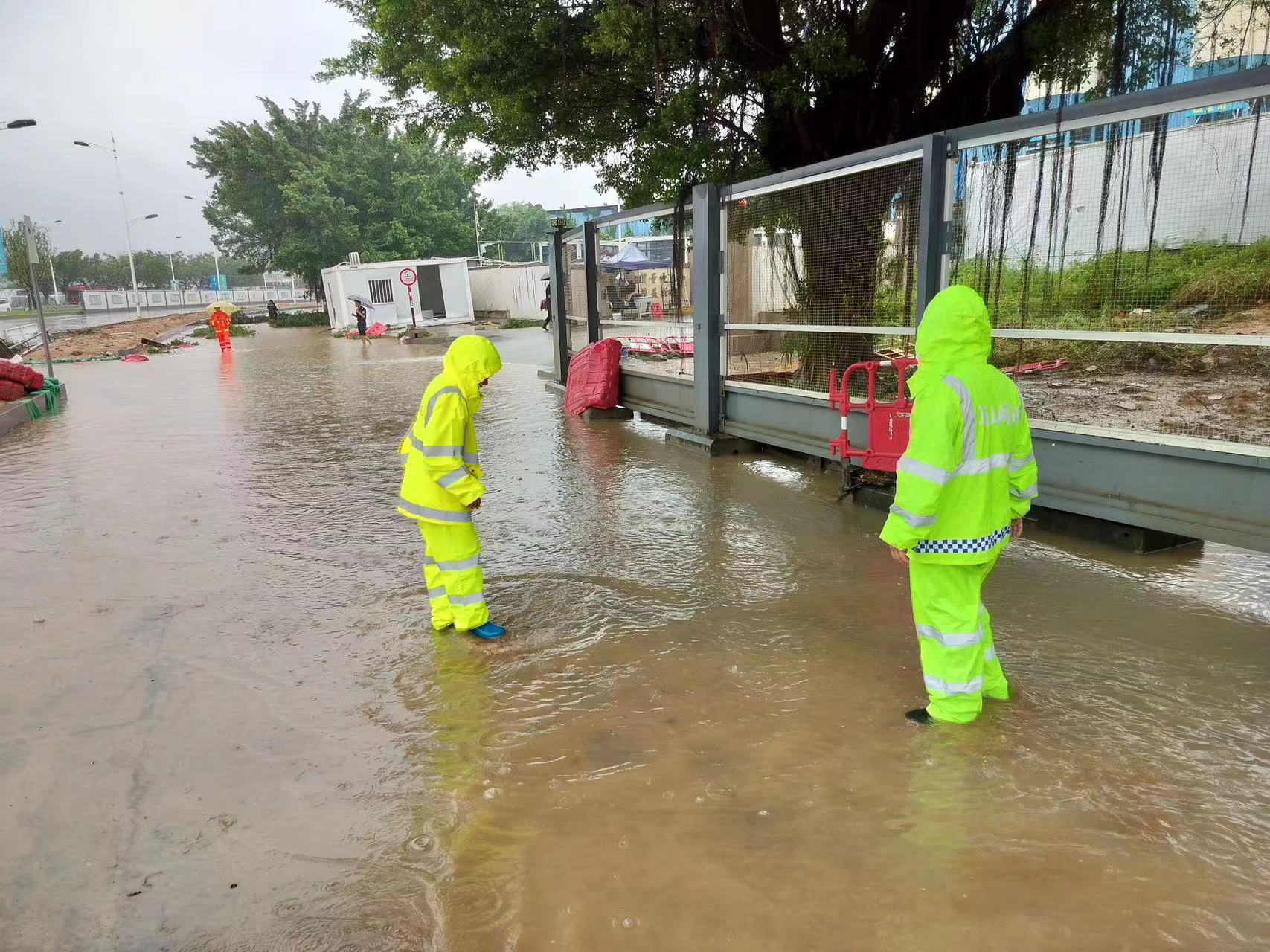 （光明记者）深圳马田街道“红色小分格”网格员开展防汛排查行动