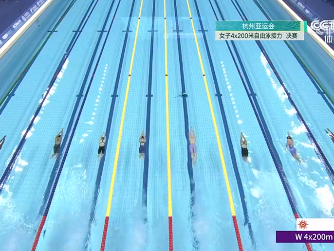 中国队夺得杭州亚运会女子4×200米自由泳接力金牌