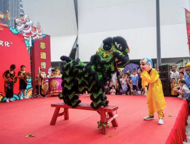 弘扬非遗文化 沙浦社区举行七星醒狮巡演